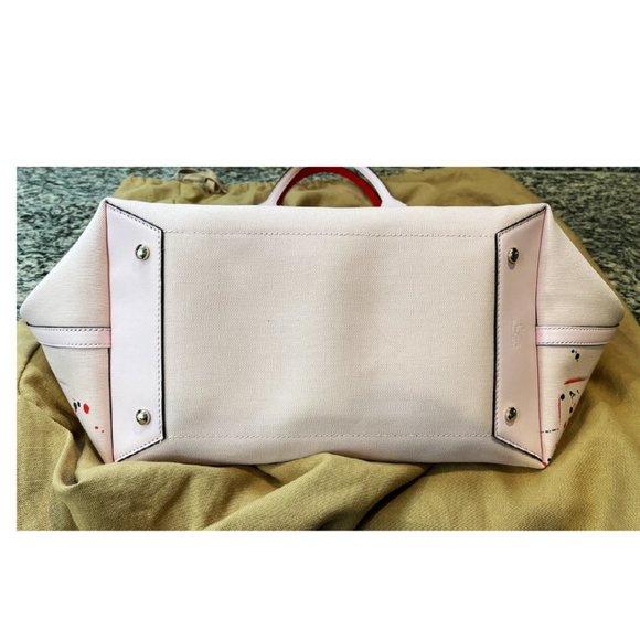 Christian Louboutin Frangibus Canvas & Leather Shopping Tote. - Picture 9 of 16